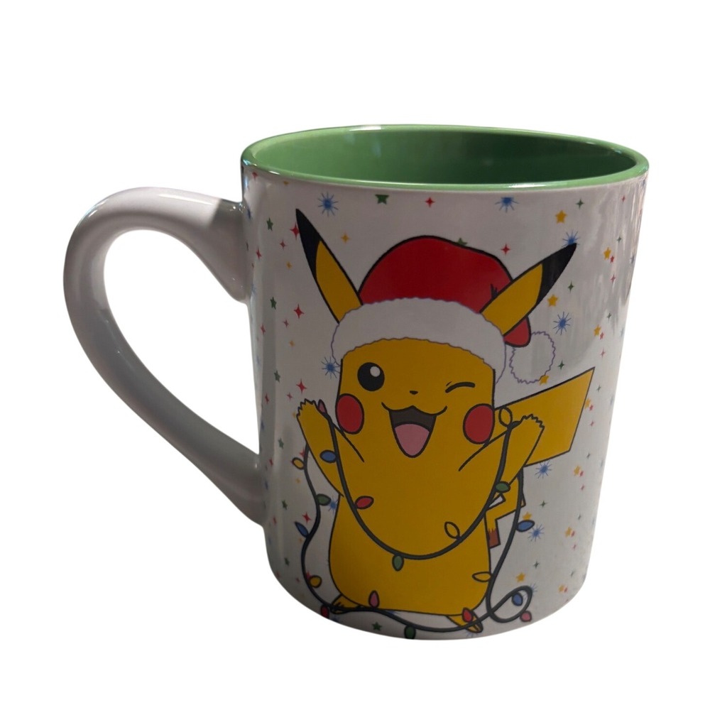 Nintendo Pokemon Pikachu Christmas Holiday Ceramic Mug Silver Buffalo 14oz 2019